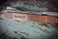 Customized Vegetable Tanned Leather Rifle Sling Or Gun Sling Hand Tooled Slim Style. 4 small