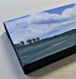 Original Impressionist Acrylic Landscape Art Canvas, 12" X 1 1/2" X 6" 4 small