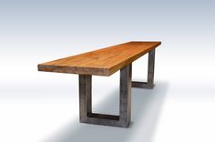 Modern Teak Bench With Metal Legs 5 small