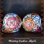 Custom Paper Mache Skulls Day Of The Dead Wedding Cake Toppers 2 small