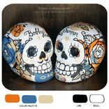Custom Paper Mache Skulls Day Of The Dead Wedding Cake Toppers 5 small