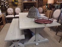 Farm House Trestle Table And Matching Bench 2 small