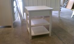 White Bed Frame, Chifforobe, 2x End Tables, Entertainment Center 1 small