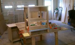 White Bed Frame, Chifforobe, 2x End Tables, Entertainment Center 6 small