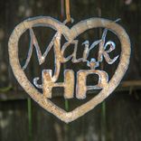 Distressed Steel Heart With Names Wall Hanging 2 small