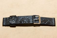 Watch Strap Custom Tooled (Steam-Punk, Sprocket) 4 small