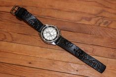 Watch Strap Custom Tooled (Steam-Punk, Sprocket) 5 small