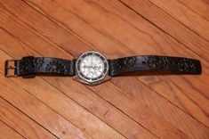 Watch Strap Custom Tooled (Steam-Punk, Sprocket) 9 small
