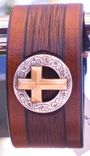 Leather Cuff Bracelet Christian Theme 2 small