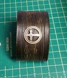 2in Wide Black Distressed Leather Cuff Christian Cross 3 small