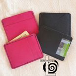 Slim Wallet (Multi-Pocket) Pink Or Black Saffiano Leather 1 small
