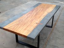 Concrete And Exotic Wood Dining/ Conference Table 1 small