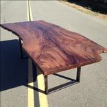 Live Edge Walnut Table With Brushed Steel 2 small