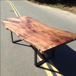 Live Edge Walnut Table With Brushed Steel 3 small