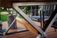 Salvaged Redwood Dinning Table 4 small