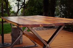 Salvaged Redwood Dinning Table 2 small