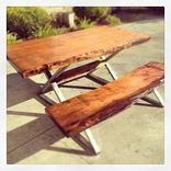 600 Year Old Redwood Live Edge Dinning Table Set 1 small