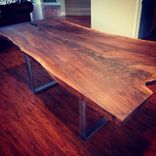 Live Edge Walnut Table With Brushed Steel 4 small