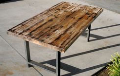 Rustic Recycled Butcher Block Dinning Table 3 small