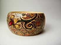 Personalized Wooden Bangle Bracelets 2 small