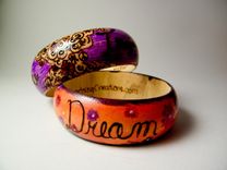 Personalized Wooden Bangle Bracelets 2 small