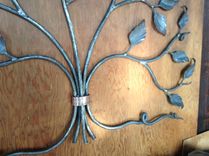 Forged Steel And Copper Tree Wall Sculpture 6 small