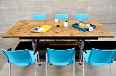 Reclaimed Oak Conference Table 9 small