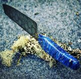 Integrity Implements Sukini, Santoku Chef's Knife, Etched Aeb-L Steel, Custom Burl Wood Handle 4 small