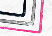Genuine European Crystal License Frame Crystallized Bling Slim Vanity Plate Bedazzled Car 1 small