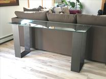 Glass And Steel Contemporary Sofa Table / Console Table 2 small