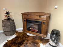Custom Barnwood  Electric Fireplace Cabinet With Remote Raising Tv 2 small