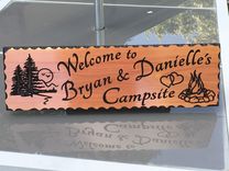 Personalized Family Name Sign Custom Carved Cedar Wood Plaque 1 small