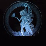 Fairy With Butterfly - Celtic Knotwork Etched Glass Decorative Art Tabletop Display 4 small