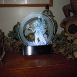 Fairy With Butterfly - Celtic Knotwork Etched Glass Decorative Art Tabletop Display 5 small