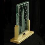 Chrysler Building Of New York City - Art Deco Design Etched Glass Interior Decor Display 4 small