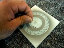 Sandblasted Celtic Spiral Key Pattern Art Glass Decorative Coaster 5 small