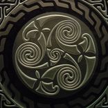 Sandblasted Celtic Spiral Key Pattern Art Glass Decorative Coaster 2 small
