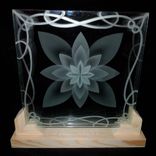 Layered Stacked Glass Lotus Flower 3d Etching In Display Stand Or Bracket 1 small