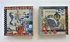 2 Mixed Media Beach Paintings, 2 small