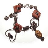 Double Heart Copper Wire And Clay Bracelet 1 small