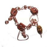 Double Heart Copper Wire And Clay Bracelet 2 small