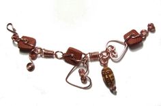 Double Heart Copper Wire And Clay Bracelet 3 small