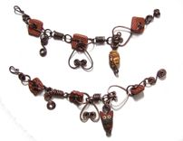 Double Heart Copper Wire And Clay Bracelet 4 small