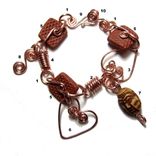 Double Heart Copper Wire And Clay Bracelet 5 small
