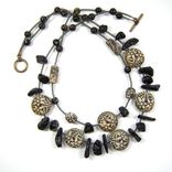 Handmade One Of A Kind Double Strand Necklace Of Bett O'S Reversible Ceramic Clay Garden Beads 1 small