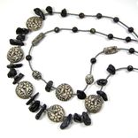 Handmade One Of A Kind Double Strand Necklace Of Bett O'S Reversible Ceramic Clay Garden Beads 3 small