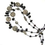 Handmade One Of A Kind Double Strand Necklace Of Bett O'S Reversible Ceramic Clay Garden Beads 5 small