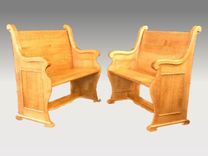 Church Style Oak Pew Benches 1 small