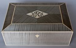 Silver Curly Maple Art Deco Jewelry Box 5 small