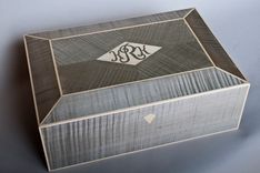 Silver Curly Maple Art Deco Jewelry Box 6 small